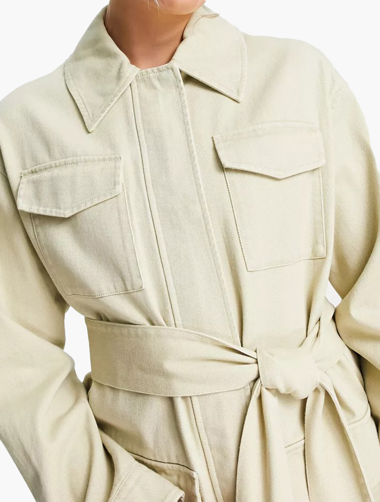 MyRunway Shop ASOS Cream Tall Washed Four Pocket Belted Jacket for Women from MyRunway.co.za